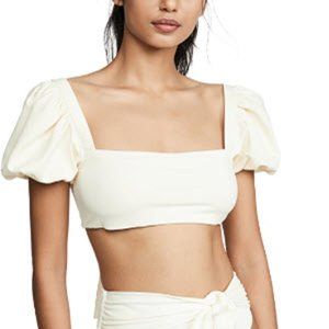 Agua Bendita: Calista Bikini Top Puff Sleeves Size S